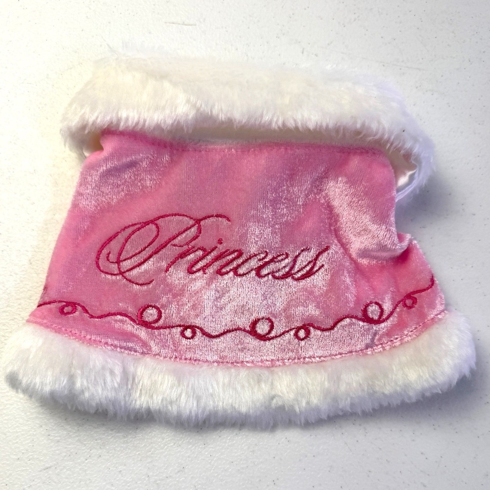 Disney Pets Princess Cape Small Pink Faux Fur Velvet Pearl Trim Dog Cat Costume
